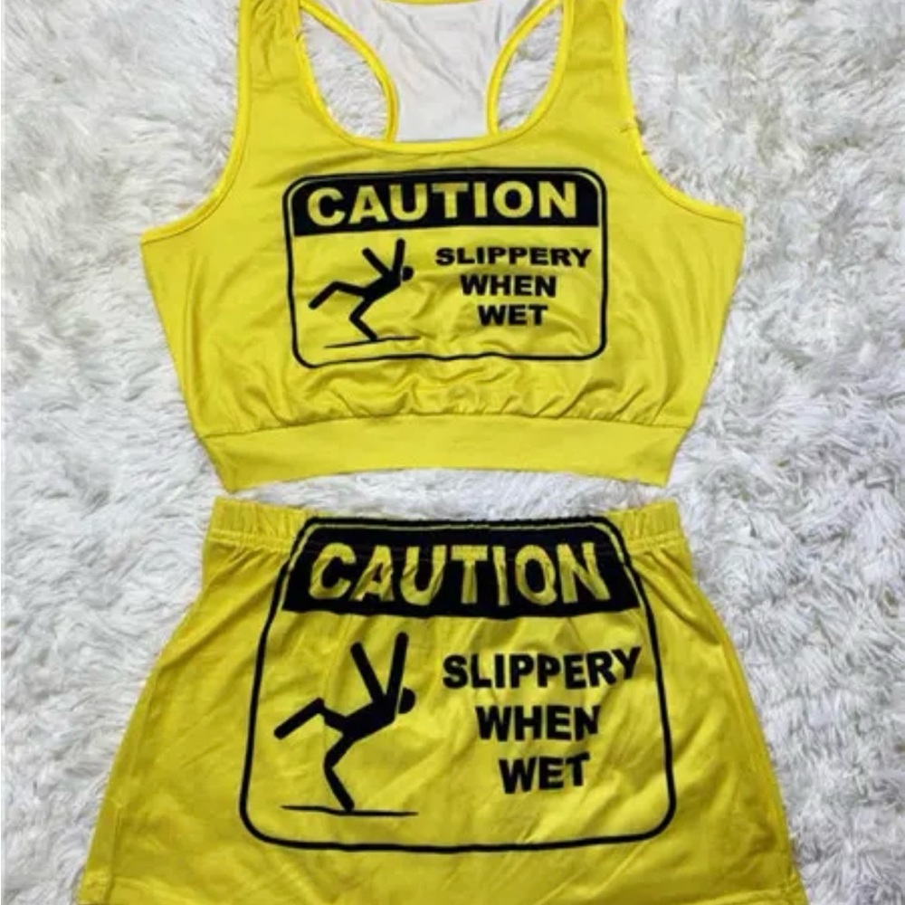 Slippery when wet shorts set
